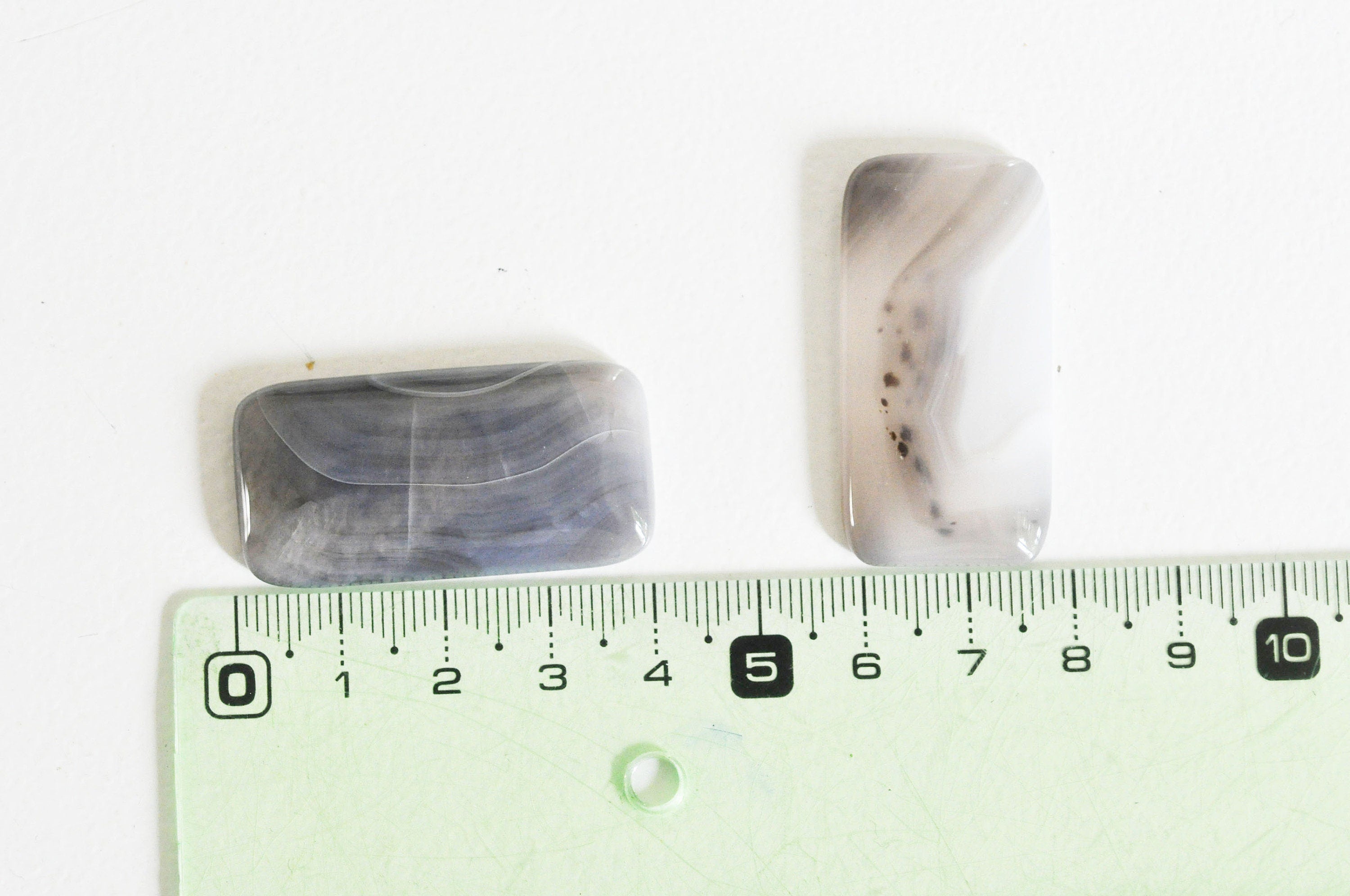 Gingerlily Cabochon agate grise rectangle 39mm