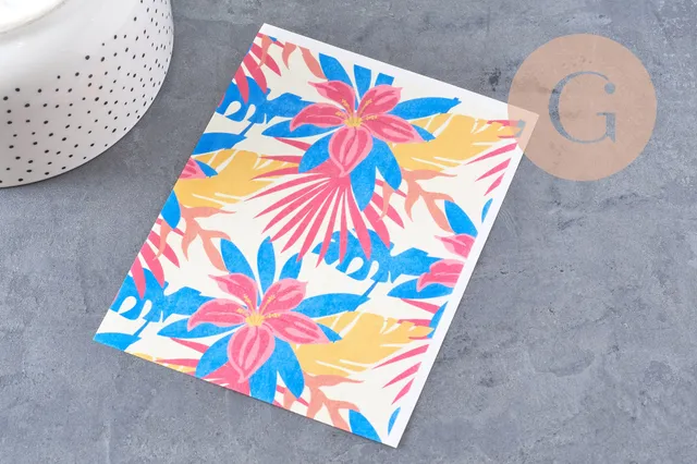 Gingerlily Pâte polymère G10782 feuille transfert fleurs 14x10cm