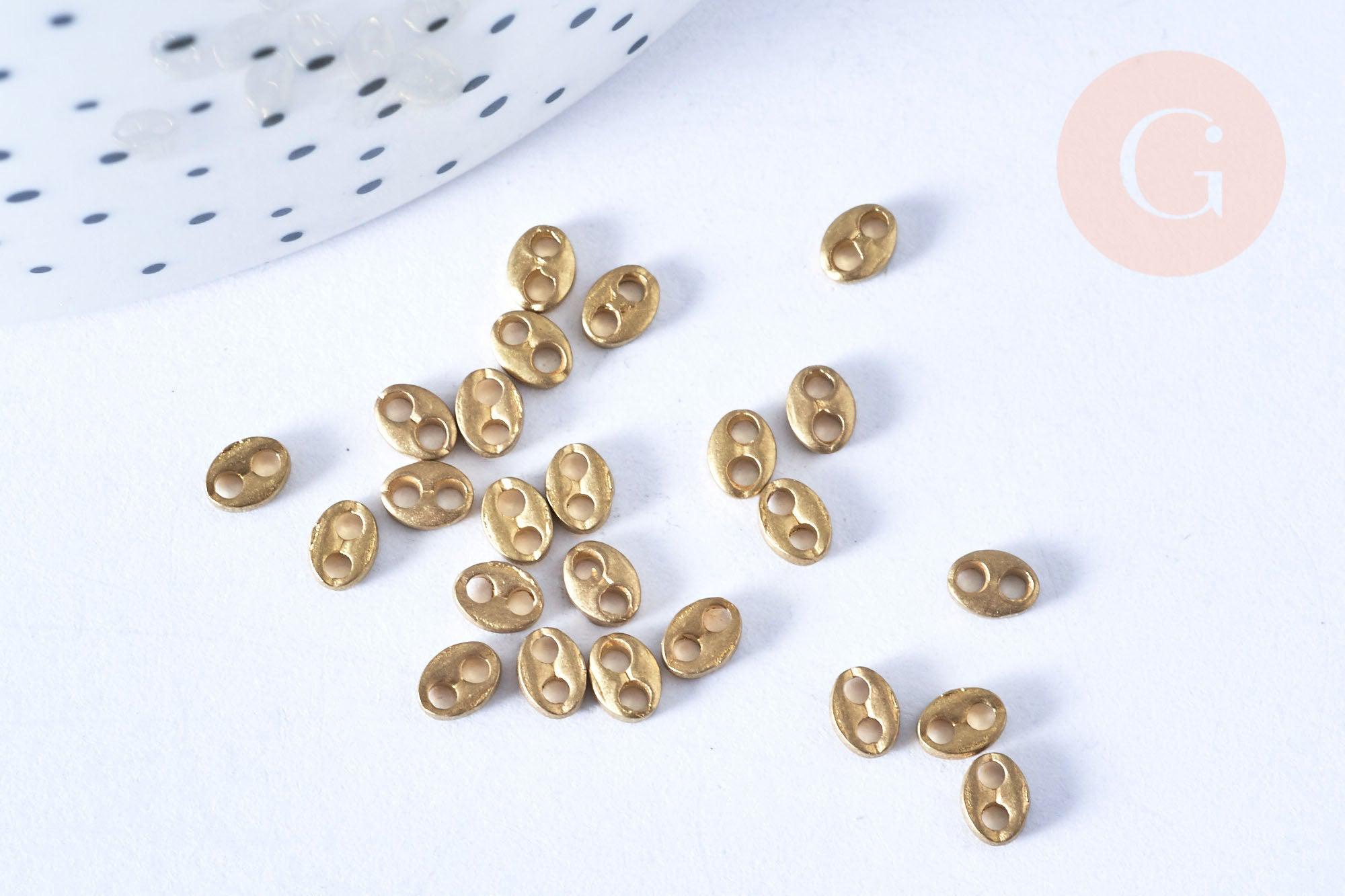 Gingerlily G6536 perles grain café laiton brut 4mm x5