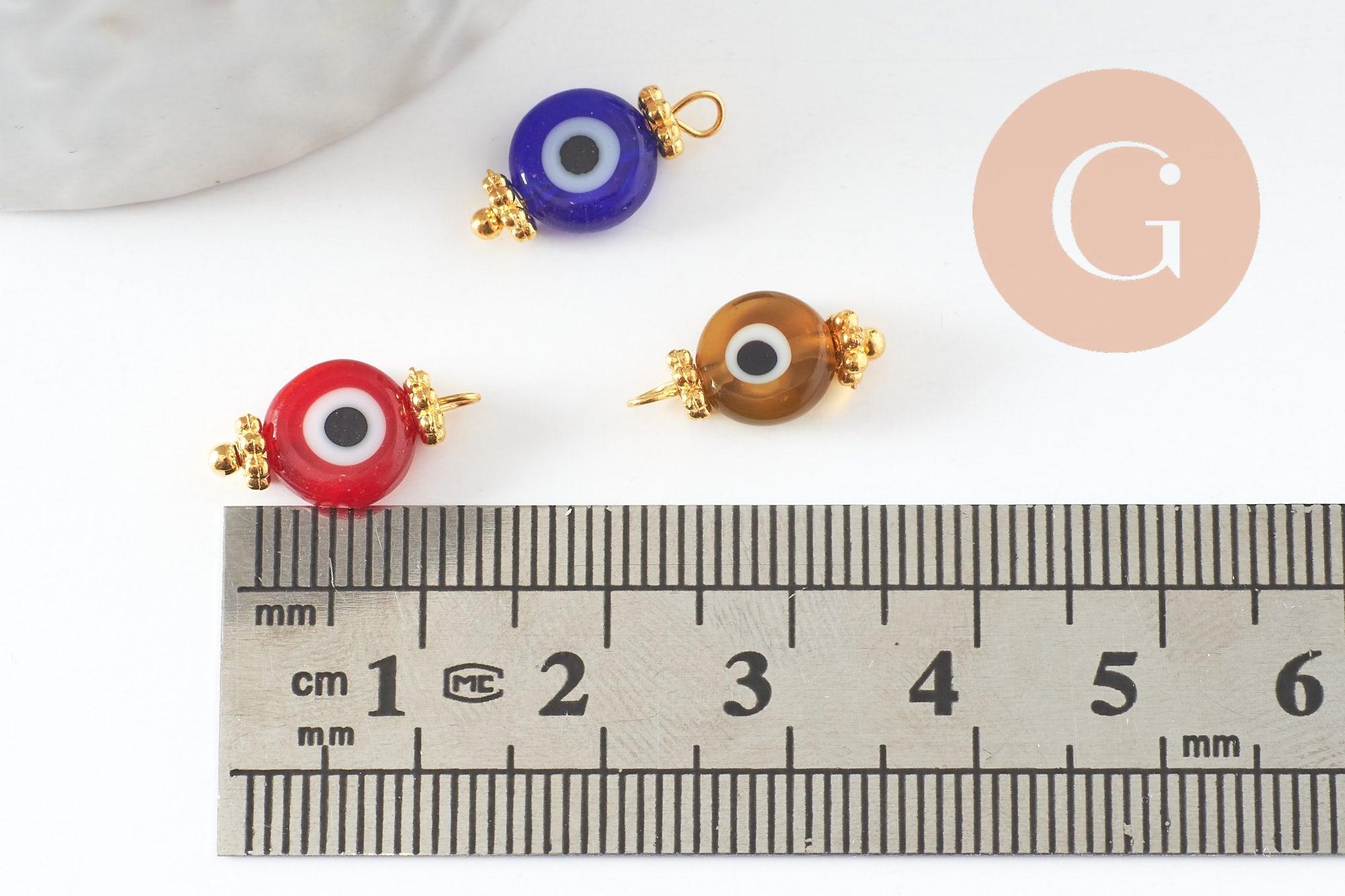 Gingerlily Pendentifs G9715 Pendentif oeil verre doré 9mm x10