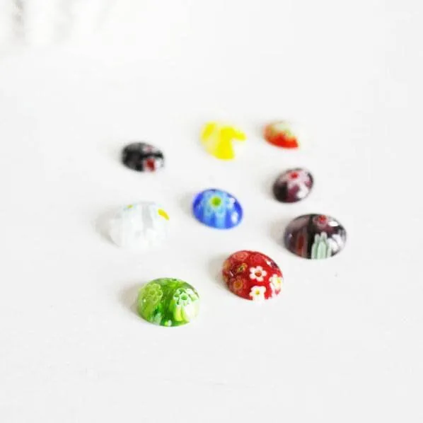 Gingerlily G131 cabochon verre ovale millefiori lot 20