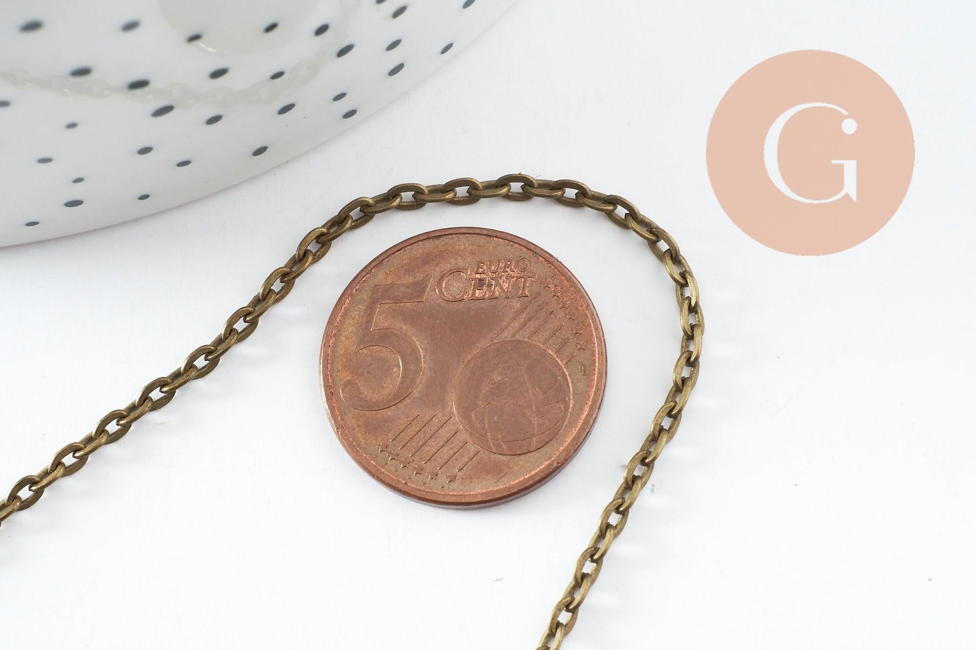 Gingerlily Chaînes forçat chaîne bronze 3mm 5 mètres