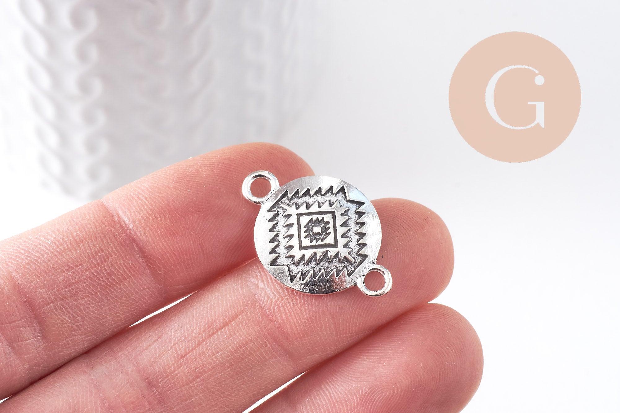 Gingerlily Pendentifs connecteur rond zamac 26 mm x2 platine