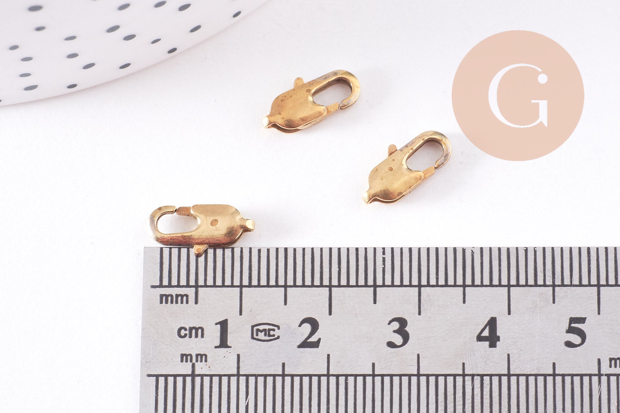 Gingerlily Fermoir Mousqueton Laiton Brut 12mm x5