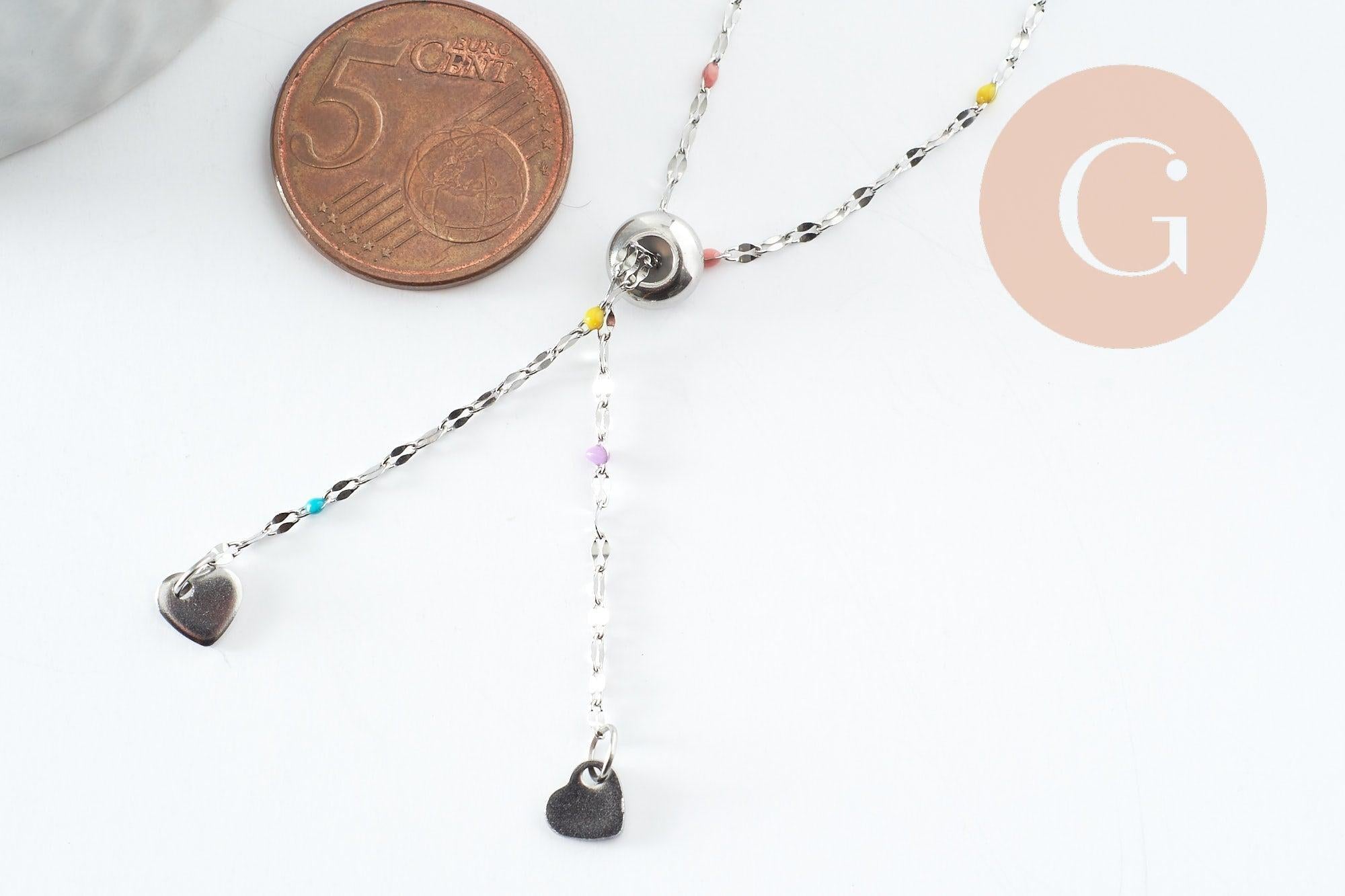 Gingerlily Apprêts base bracelet G9681 résine noire 23cm acier