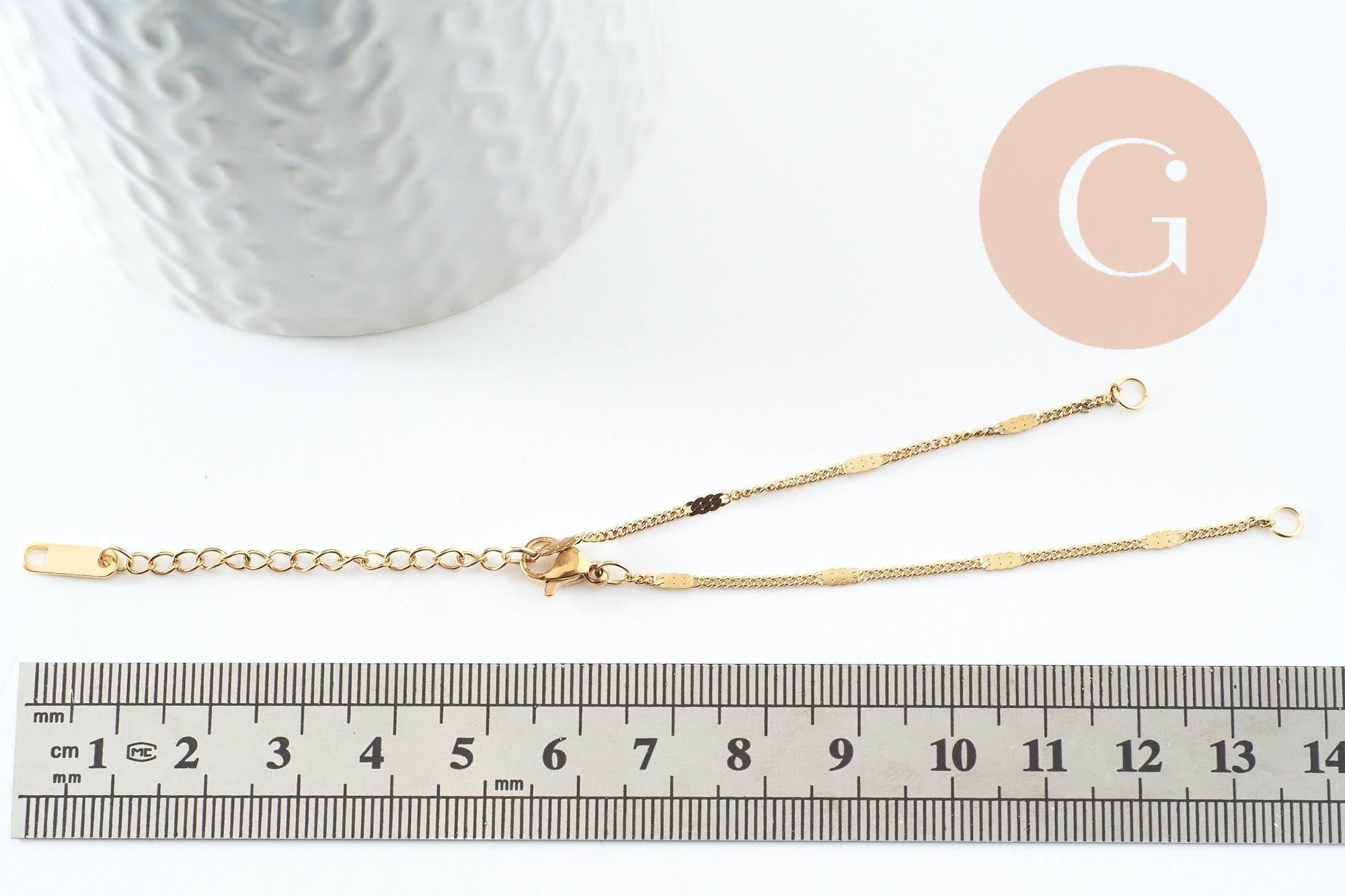 Gingerlily Apprêts base bracelet G9547 acier doré 16cm x1
