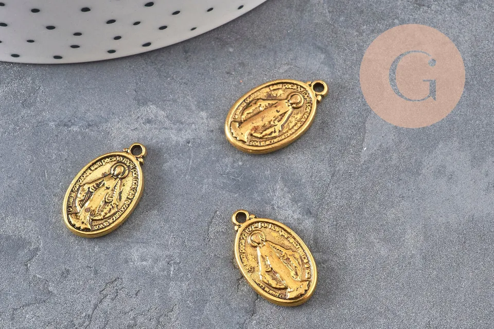 Gingerlily Pendentifs bijoux DIY G11108 médaille Vierge 19,5mm