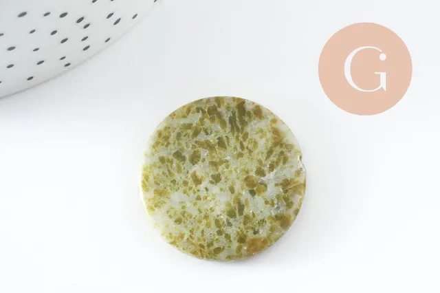 Gingerlily Perle ronde jade G0518 vert marbré 29mm x1