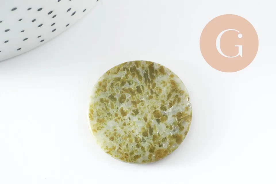 Gingerlily Perle ronde jade G0518 vert marbré 29mm x1