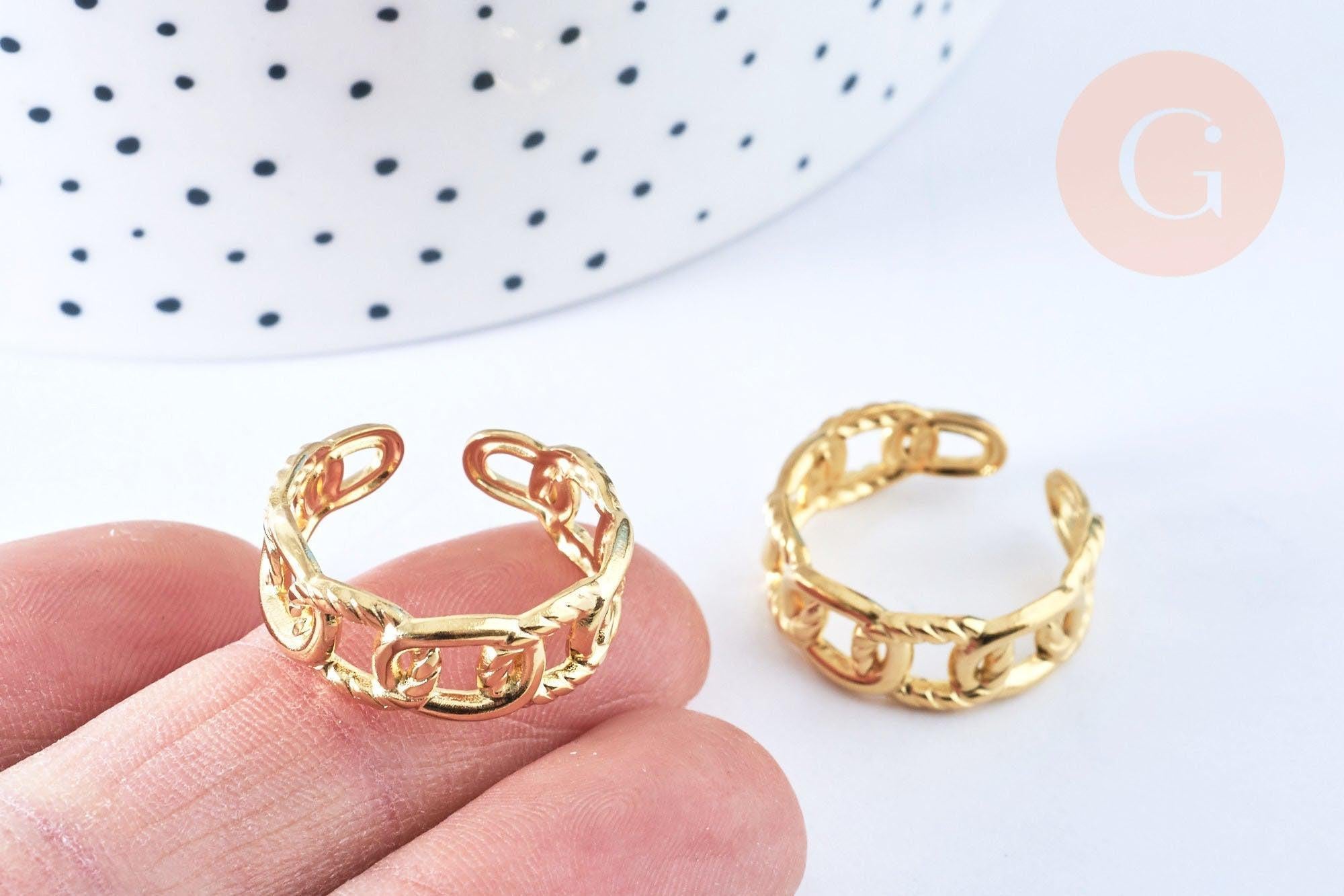 Gingerlily G6410 bague chaîne acier doré taille 54