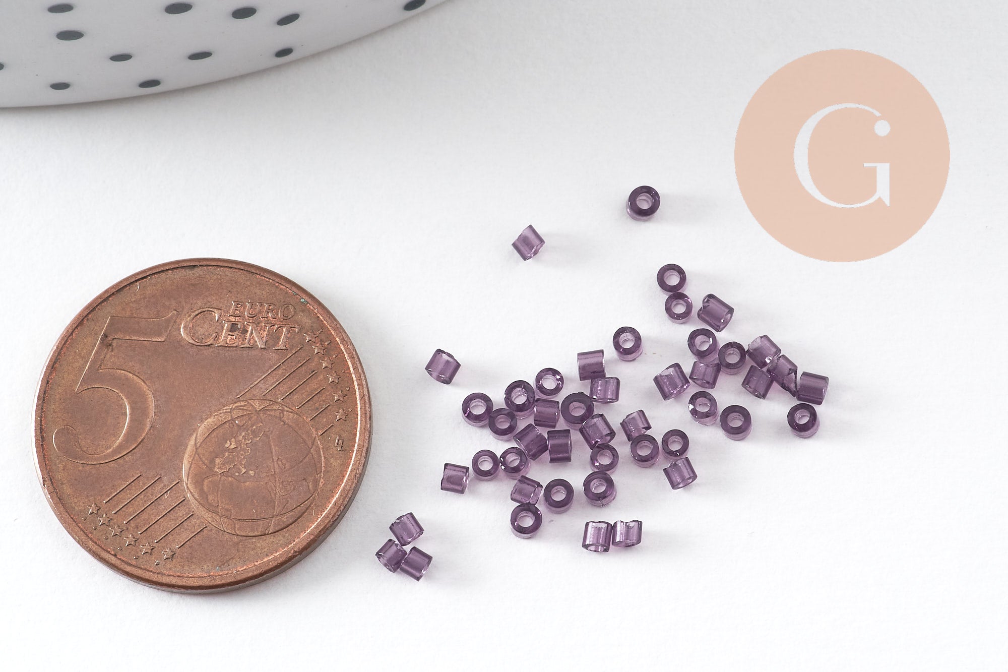 Gingerlily Tube G10925 Perles Rocaille Violet 1,5 mm Sachet 8 g