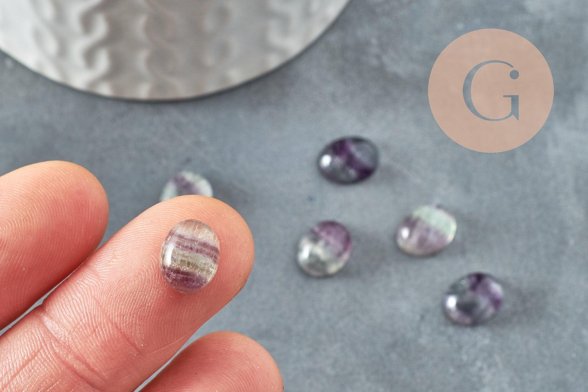 Gingerlily Cabochon ovale fluorite naturelle 10,5x8mm x1
