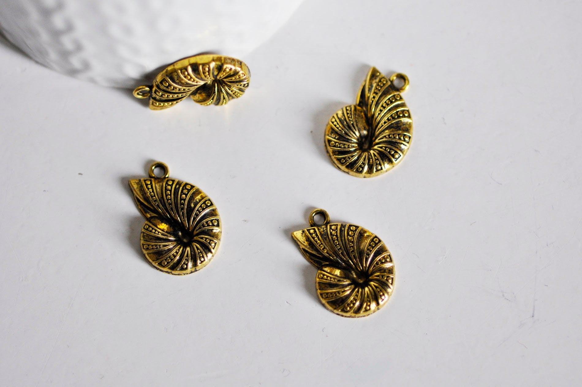 Gingerlily Pendentif coquillage G1302 doré 23mm x5