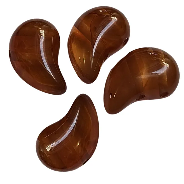ARTSHOP Magatama 14 perle caramel marbré 21mm x1