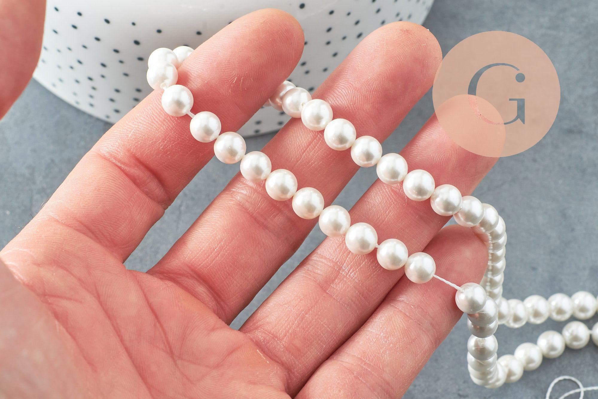 Gingerlily G10131 perles coquillage nacre 6mm fil 40cm