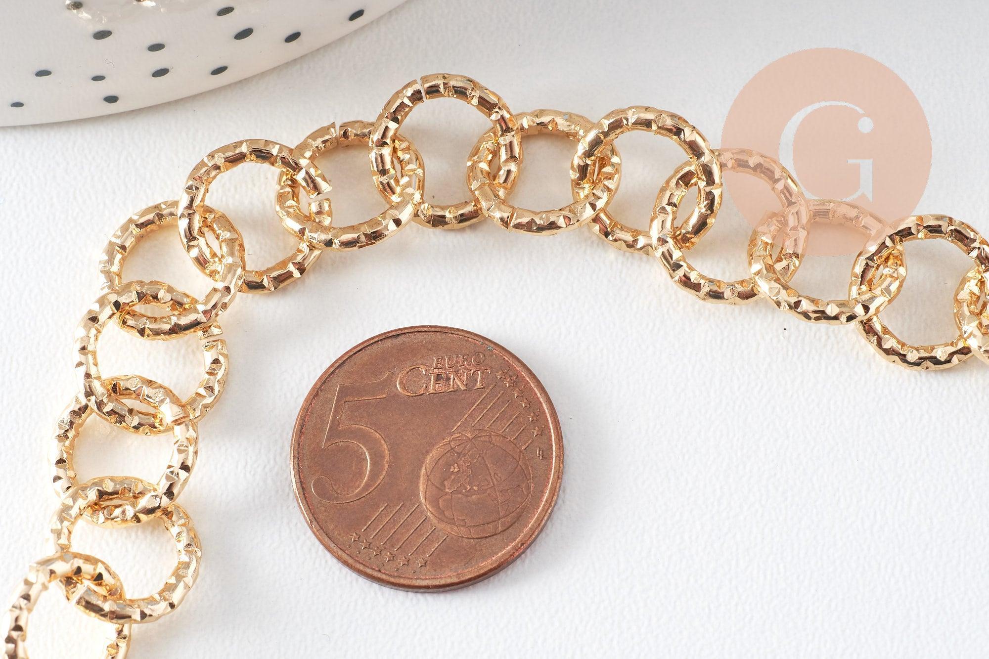 Gingerlily Chaîne maille rolo alu doré 11,5 mm 1 mètre