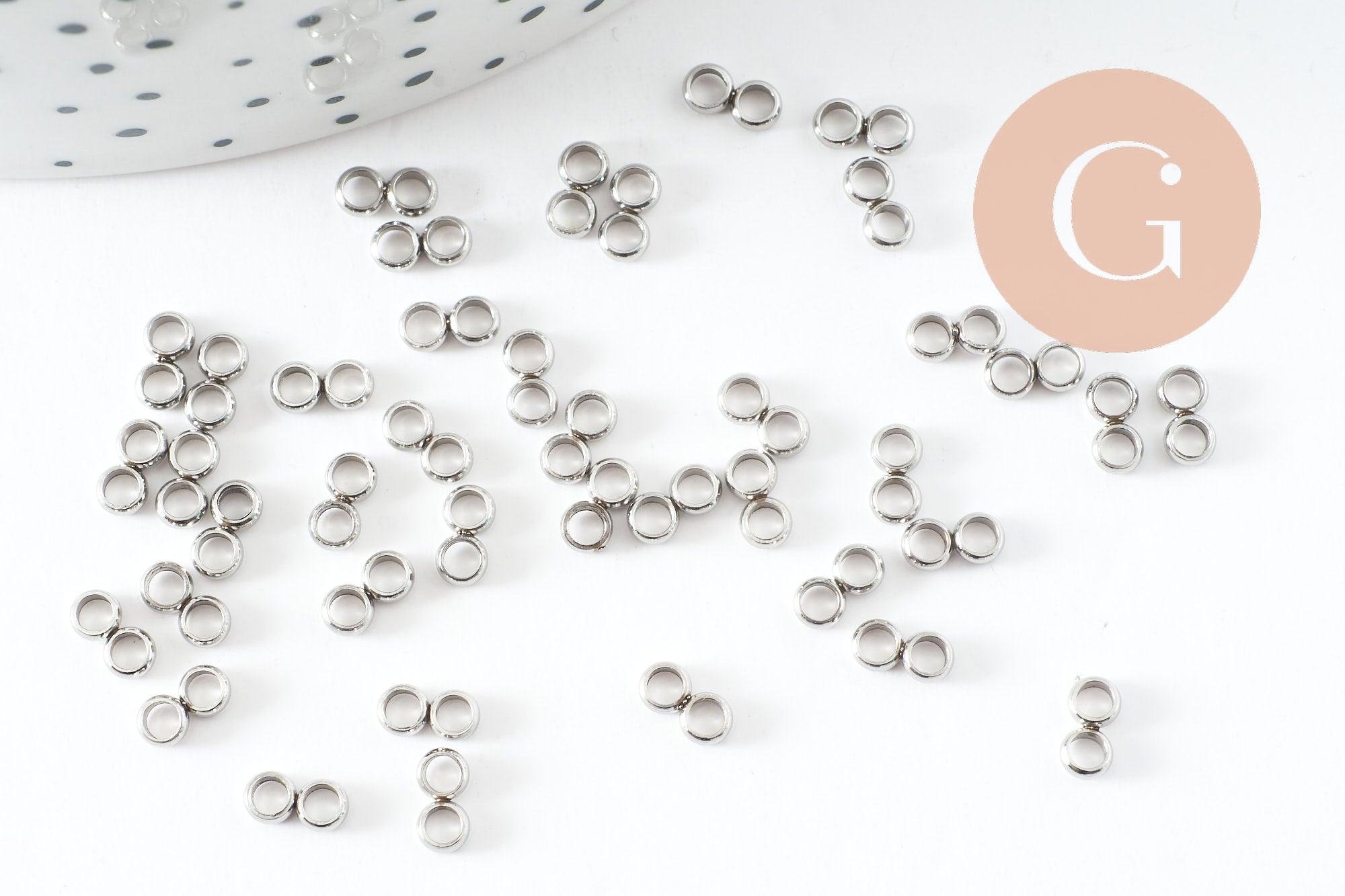 Gingerlily Intercalaire G9720 acier platine 2 rangs 6mm x5