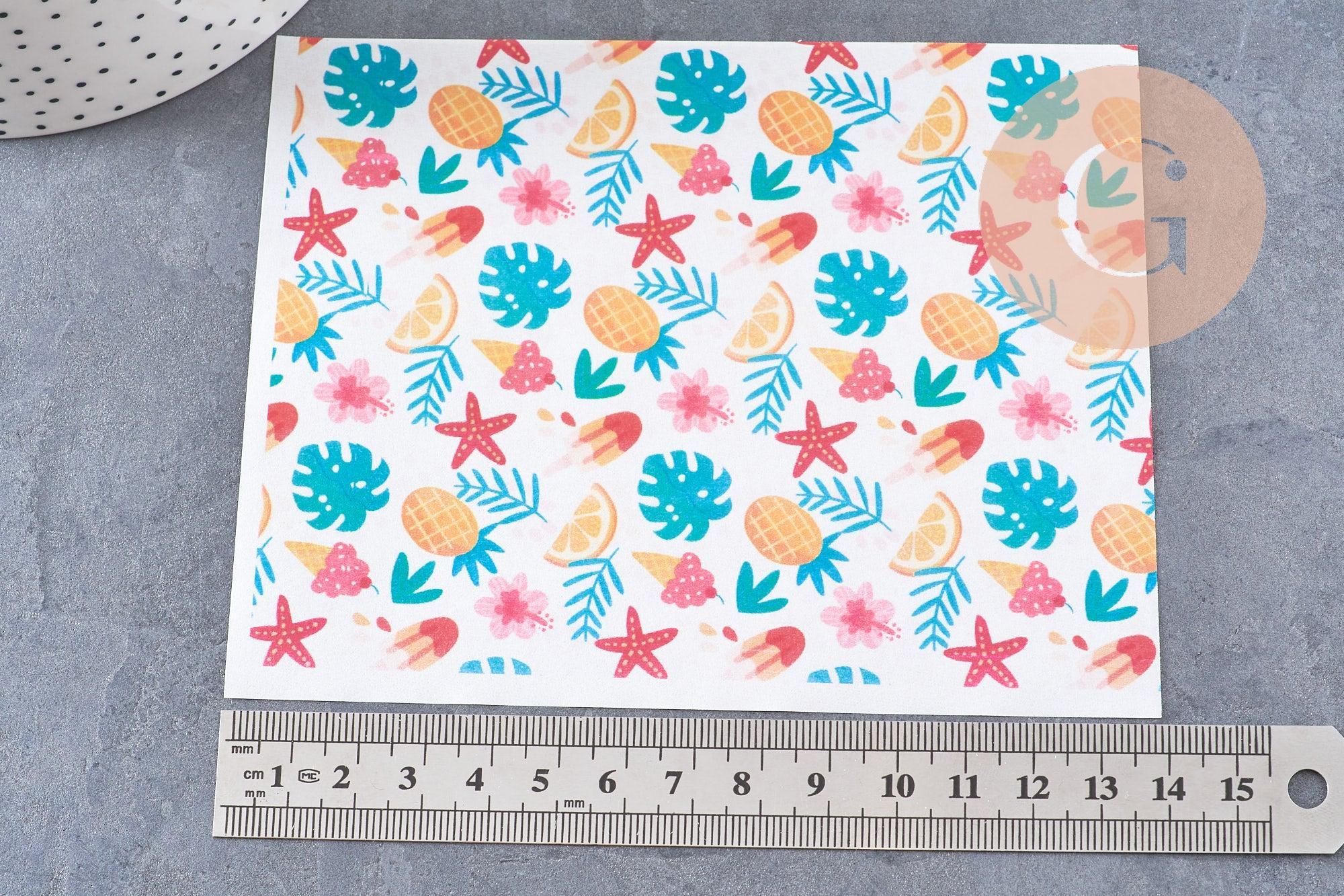 Gingerlily Pâte polymère G10769 feuille transfert vacances 14x10cm