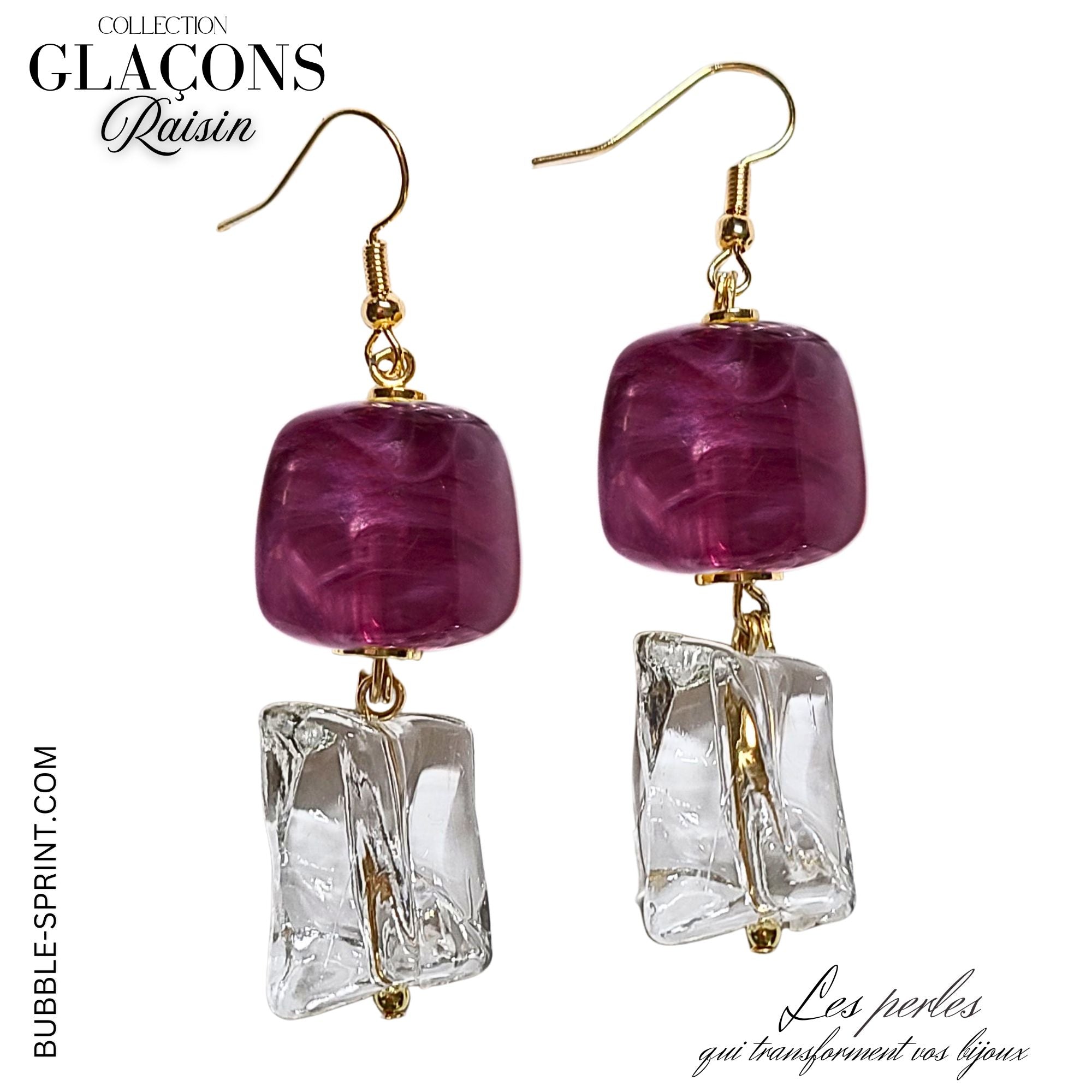 ARTSHOP Prêts-à-porter Glaçons Raisin boucles d'oreilles kit 6 cm