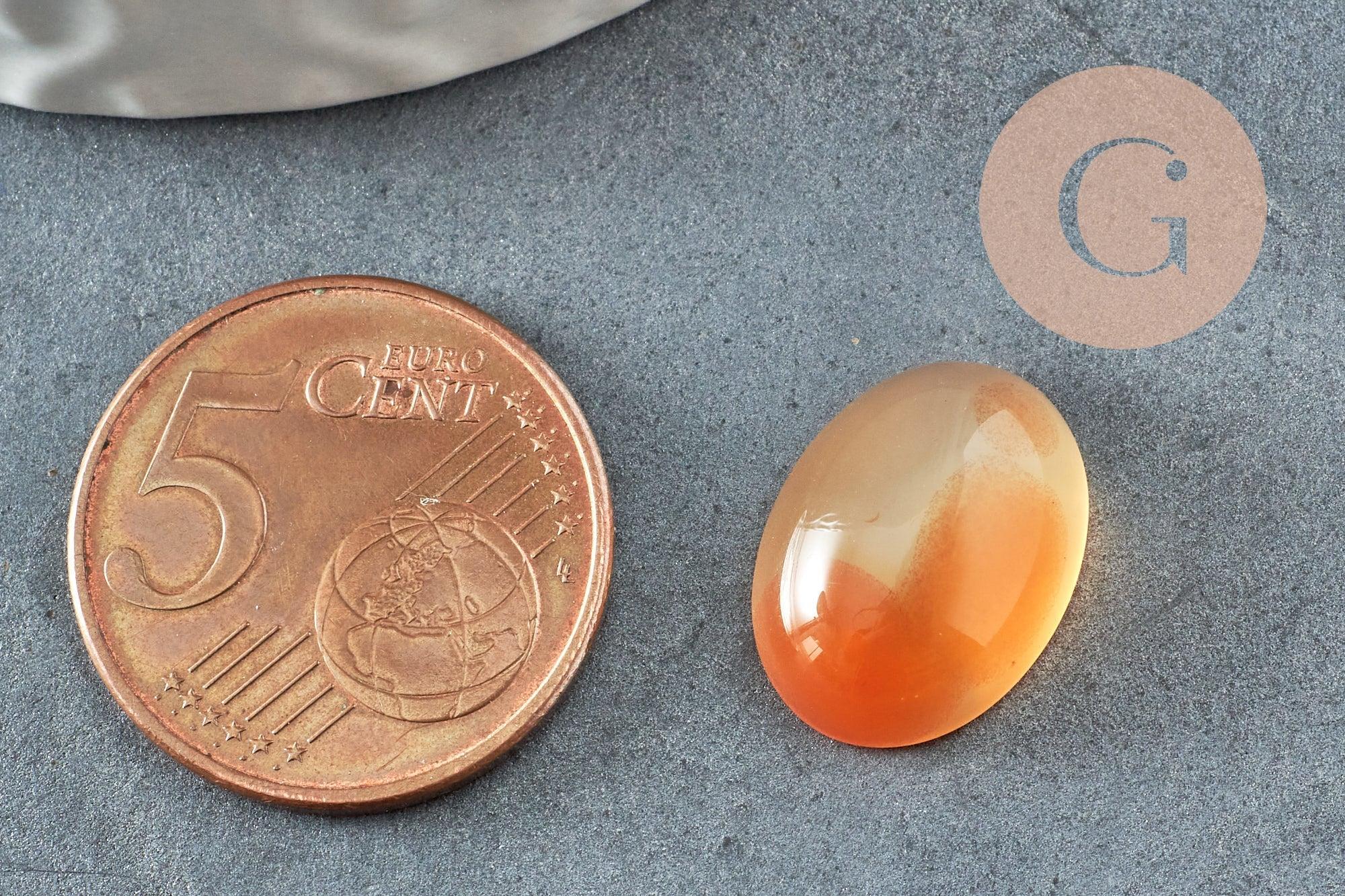 Gingerlily Pierres G9960 cabochon agate orange ovale 16x12 mm