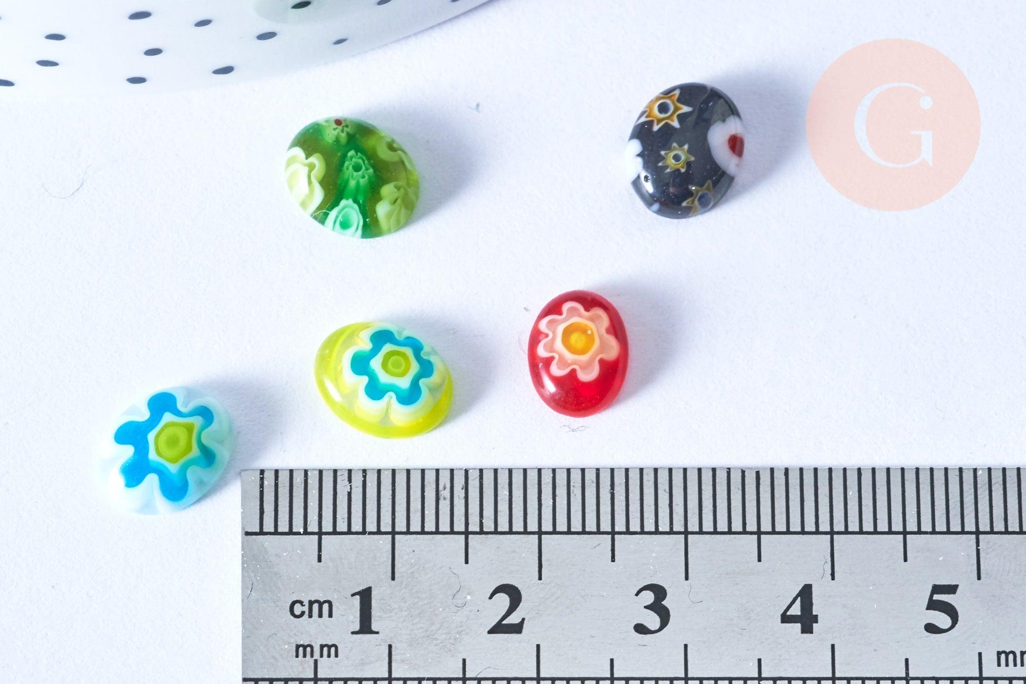 Gingerlily Cabochons ovales millefiori G8733 10-14mm x10