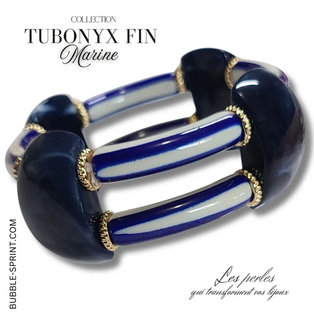 ARTSHOP Tubonyx bracelet marine élastique monté 6cm