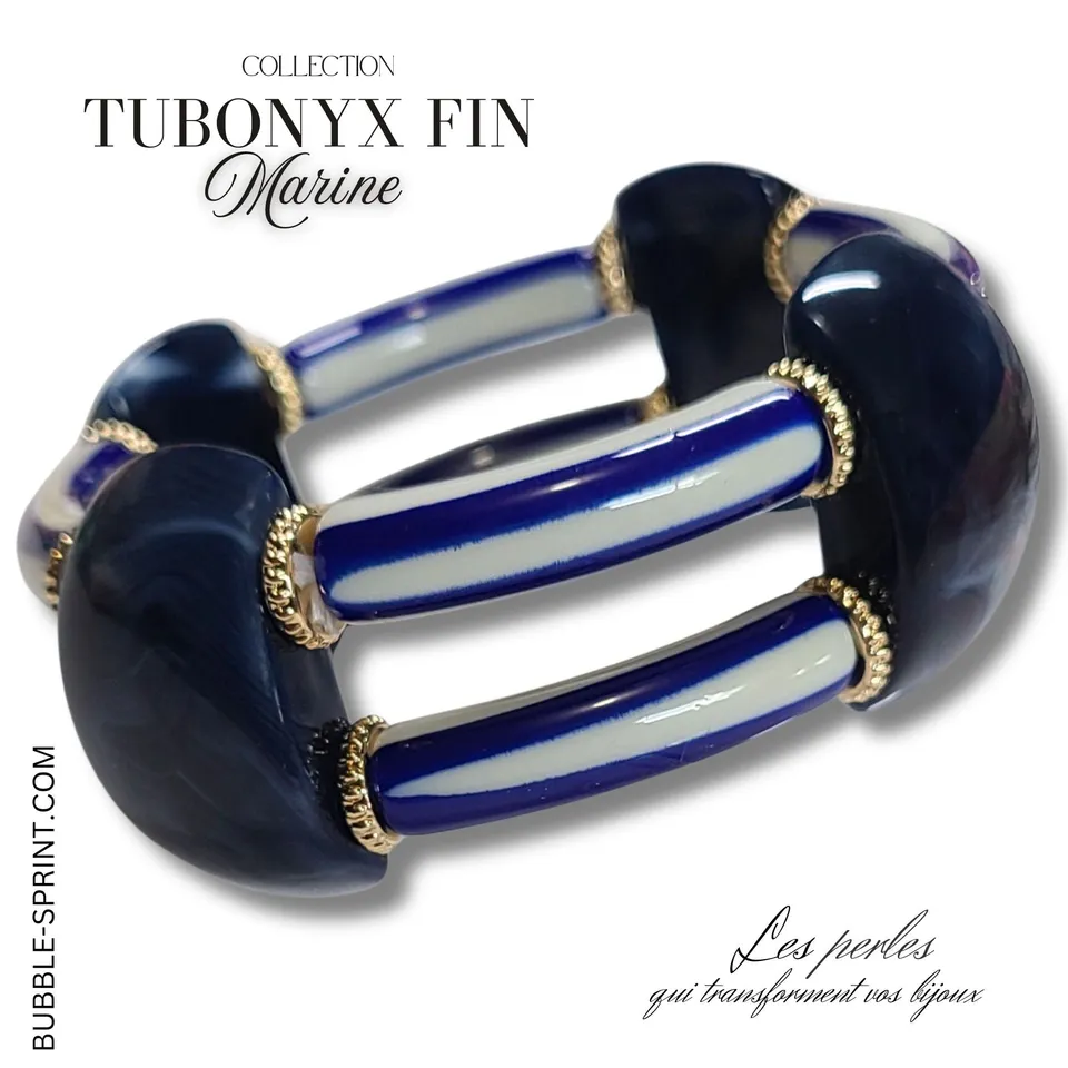 ARTSHOP Tubonyx bracelet marine élastique monté 6cm