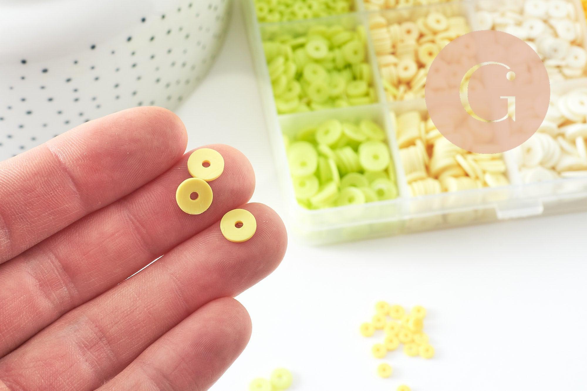 Gingerlily G9775 kit perles heishi jaune citron sans pinces