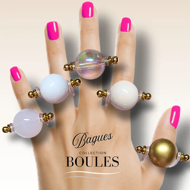 ARTSHOP Bijoux en KITS Bague interchangeable Boules kit bague ajustable