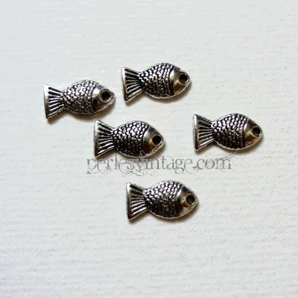 Gingerlily Pendentifs Poisson argent tibétain 18 mm lot de 2