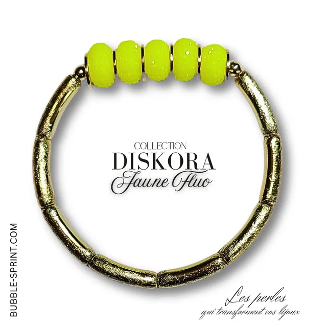 ARTSHOP Diskora bracelet Jaune Fluo kit à faire soi-même