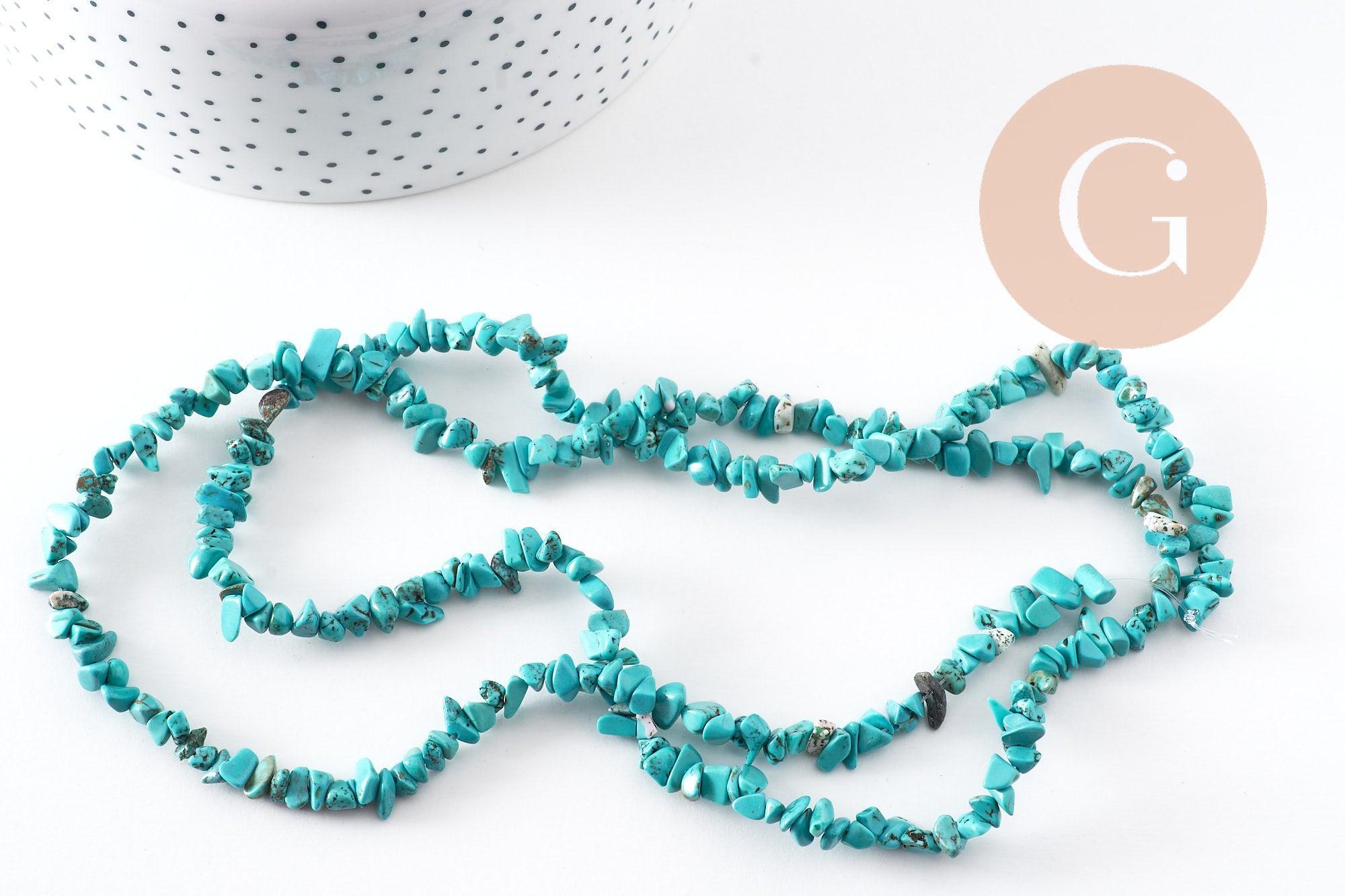 Gingerlily Turquoise G10910 chips pierre fil 83 cm 5-8 mm