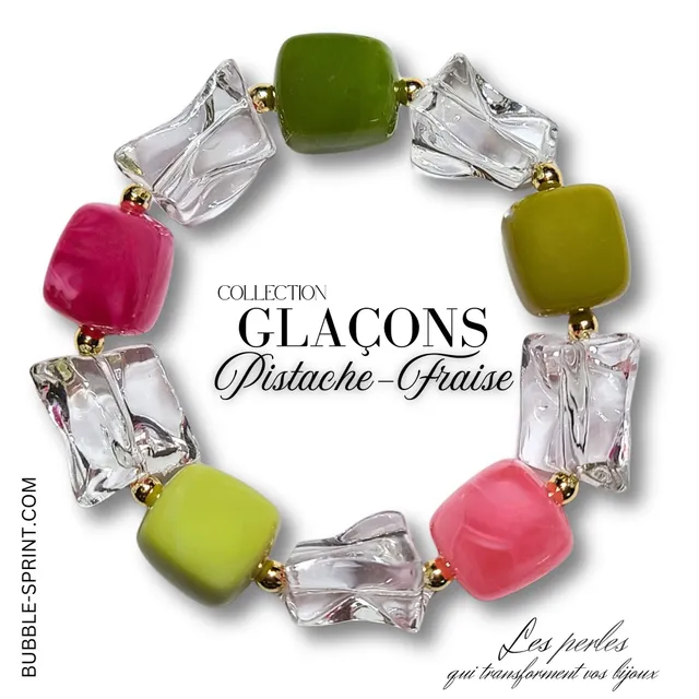 ARTSHOP Glaçons Pistache-Fraise bracelet kit 5.5 cm