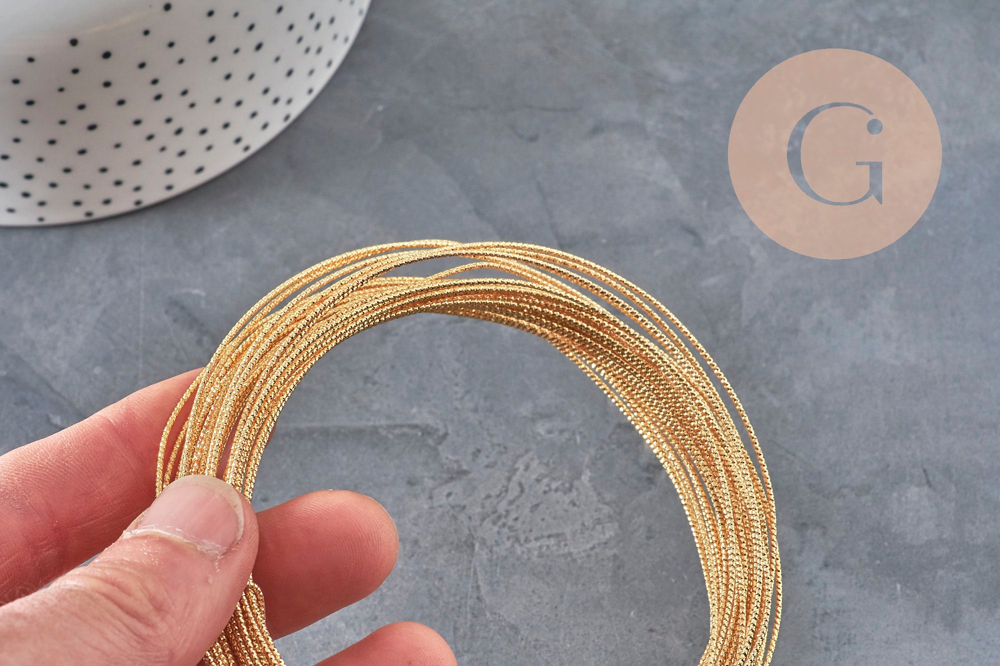 Gingerlily Cordons et fils G11243 fil cuivre doré 18K torsadé 1 mm