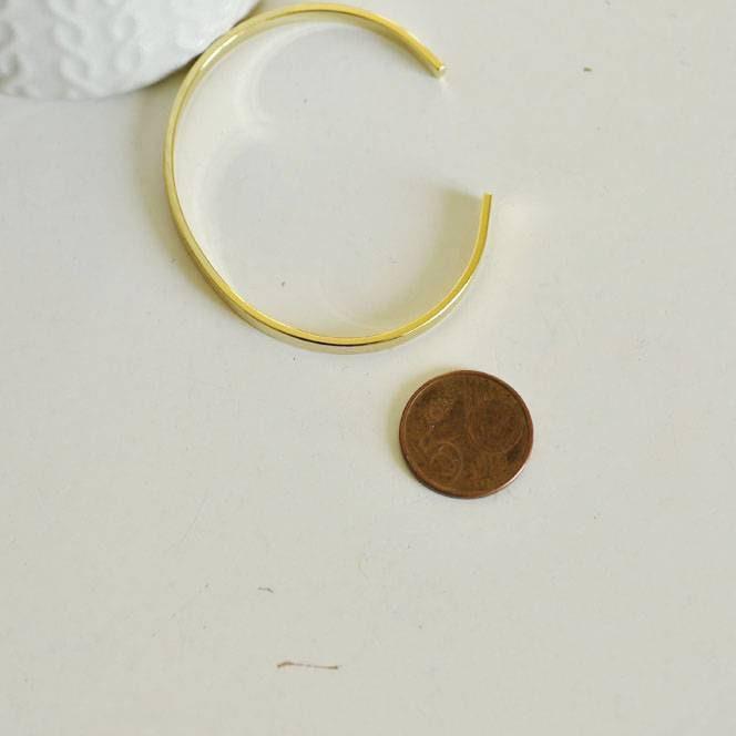 Gingerlily G0653 bracelet jonc laiton doré 16K 60mm