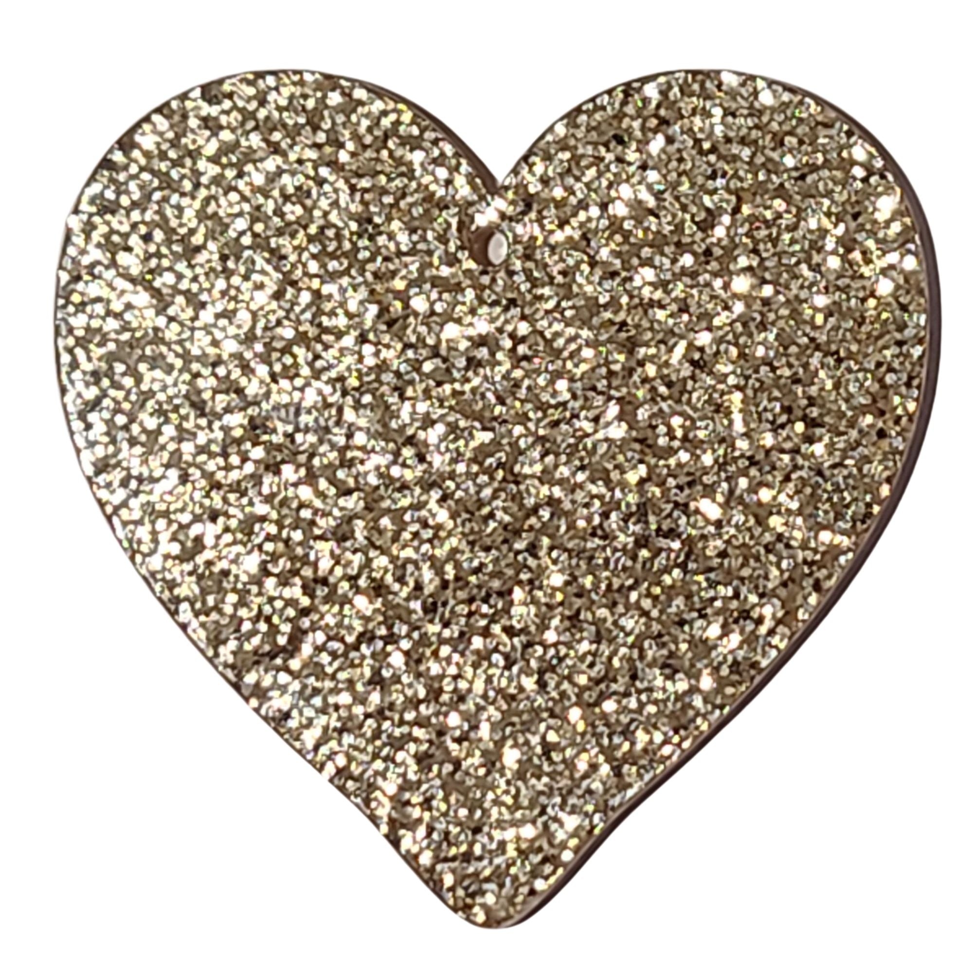 ARTSHOP Pendentifs Cœur Glitter doré breloque résine x1