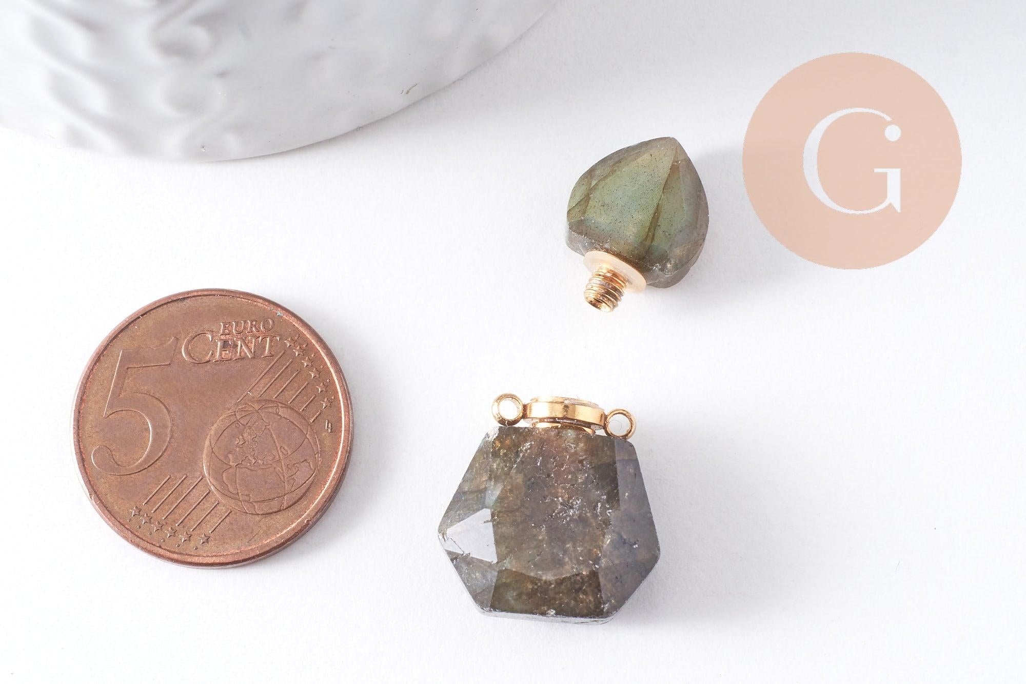 Gingerlily G10315 pendentif fiole labradorite 27,5mm