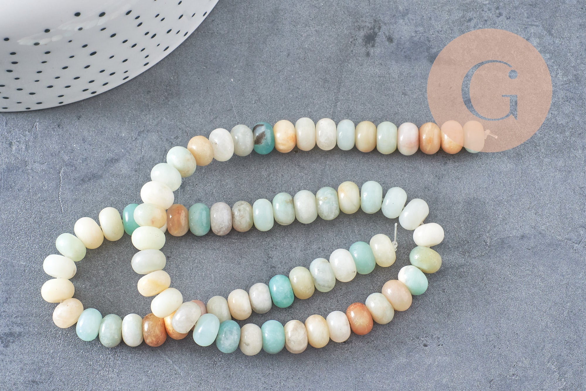 Gingerlily Perles amazonite rondelle 8x5mm fil 40cm G4716