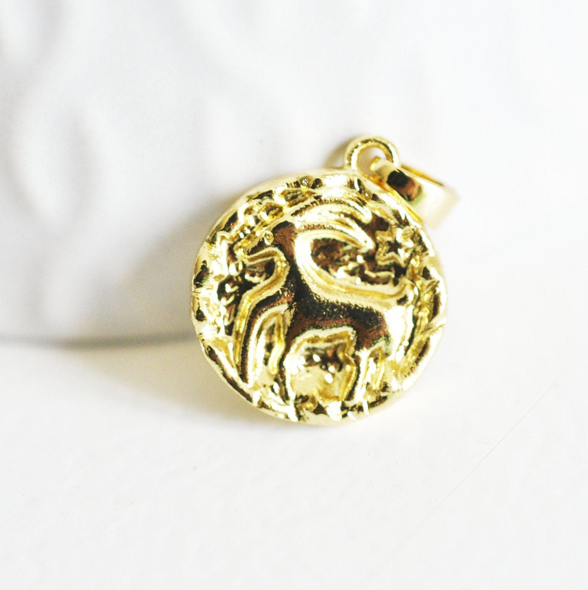 Gingerlily Médaille Capricorne laiton doré 16,5mm