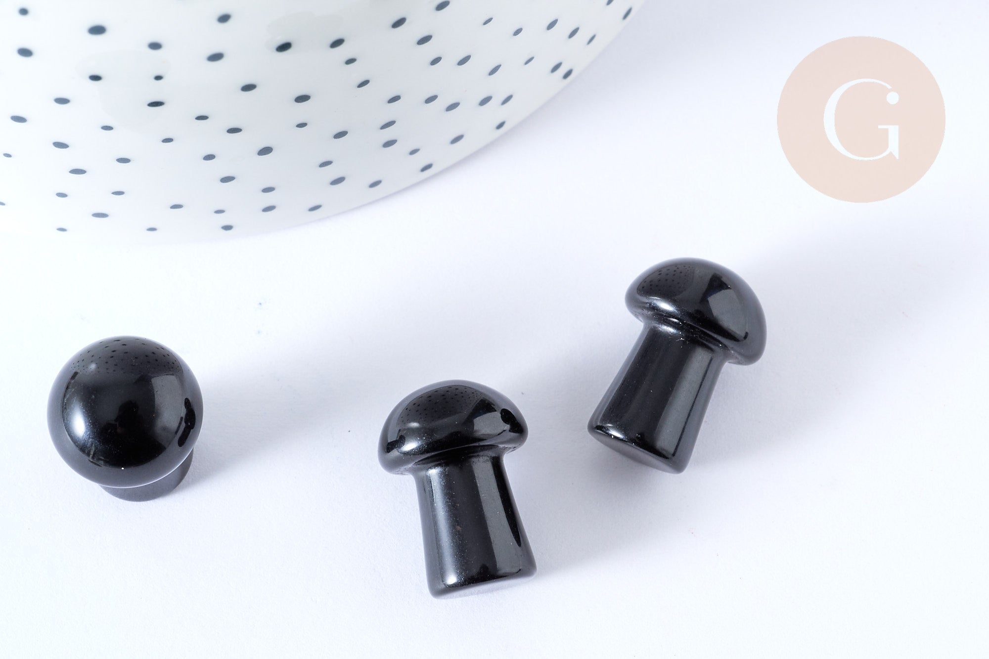 Gingerlily Champignon Massage Obsidienne Naturelle 20mm x1