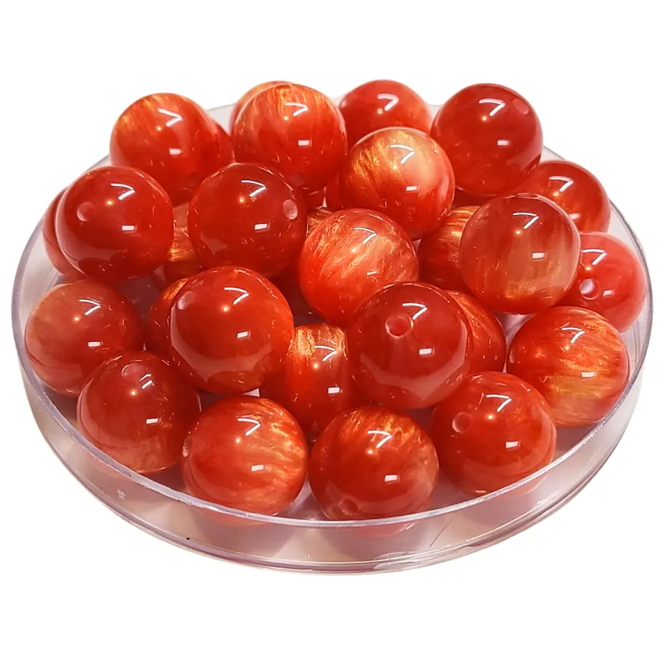 ARTSHOP Boules 16MM 348 Corail perles acryliques lot 15 scintillantes