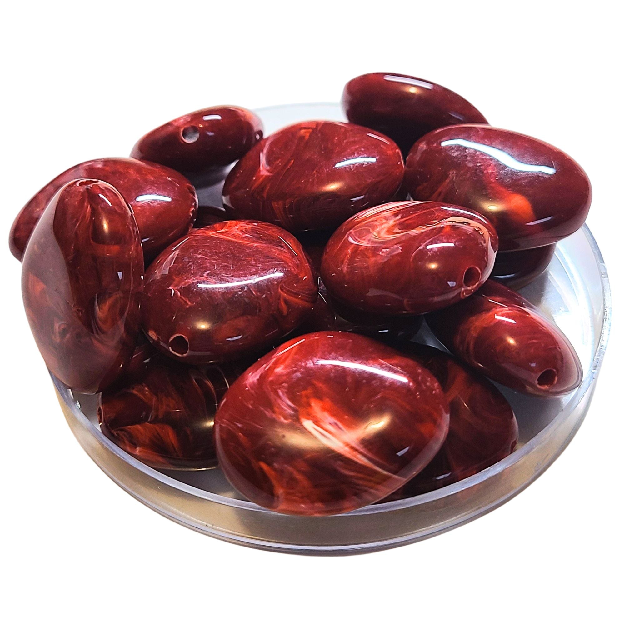 ARTSHOP Galets TIKA N12 galet 30mm bordeaux marbré x1