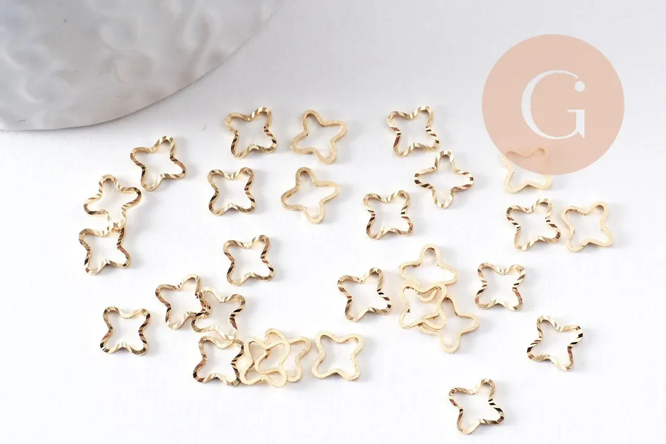 Gingerlily Apprêts Connecteur croix doré 24K 7.5mm x10