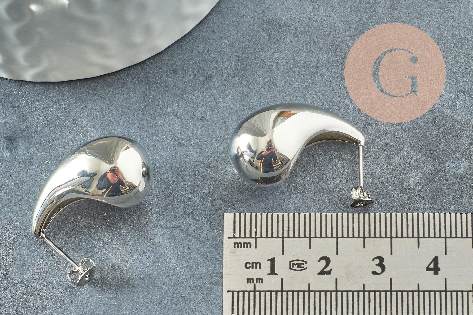 Gingerlily Perles Apprêts G9726 clous goutte bulle platine la paire
