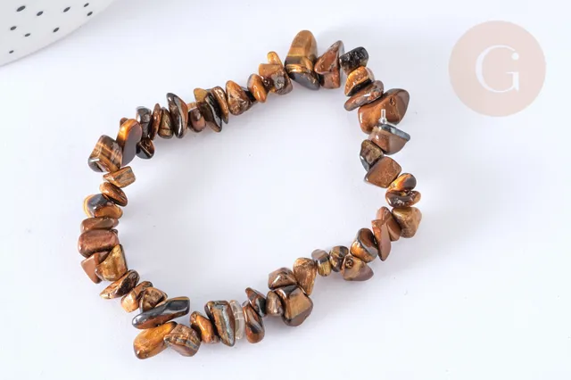 Gingerlily Bracelet œil de tigre chips 50mm G7075