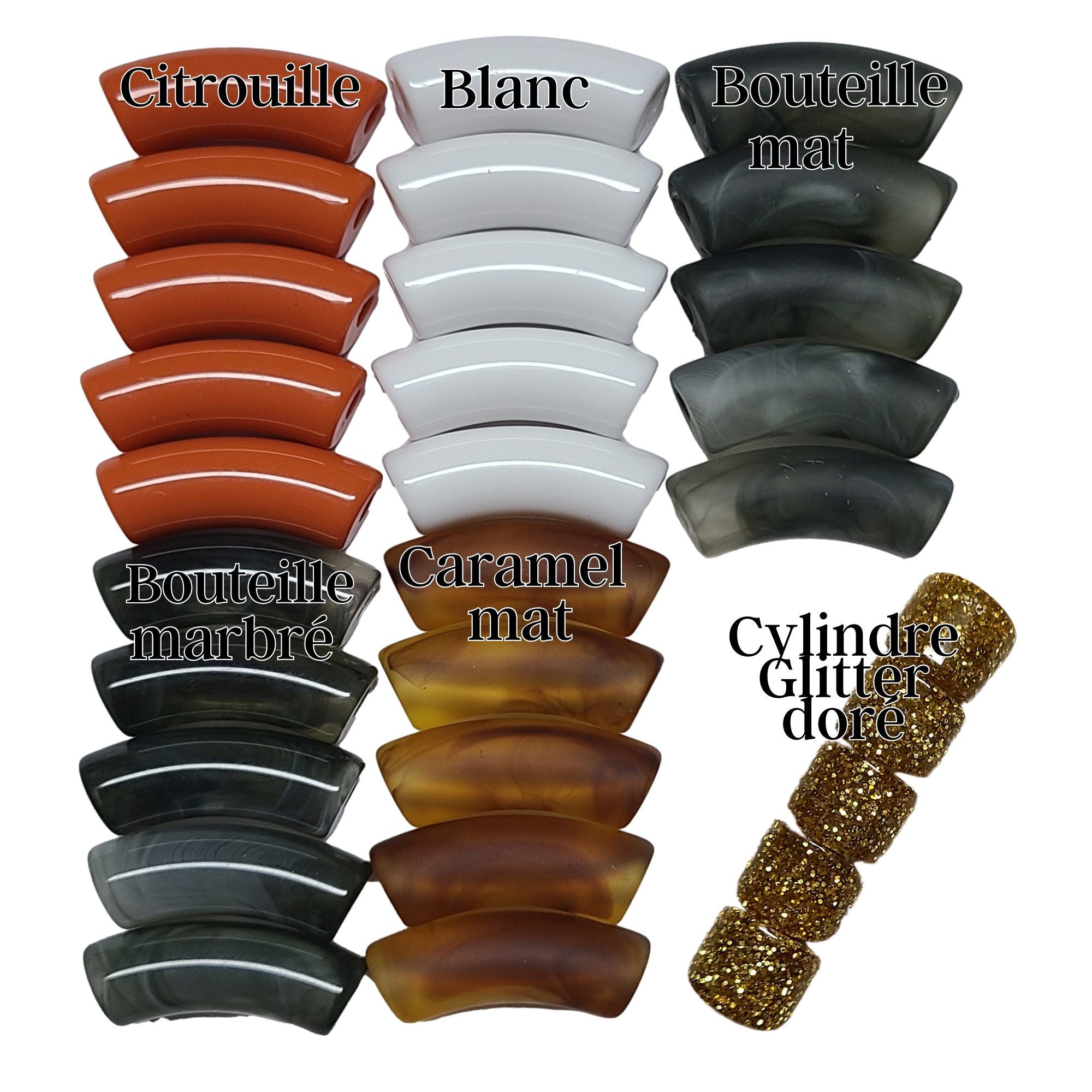 ARTSHOP Camaieu 83 lot tubes incurvés 12 mm mixte 50 pcs