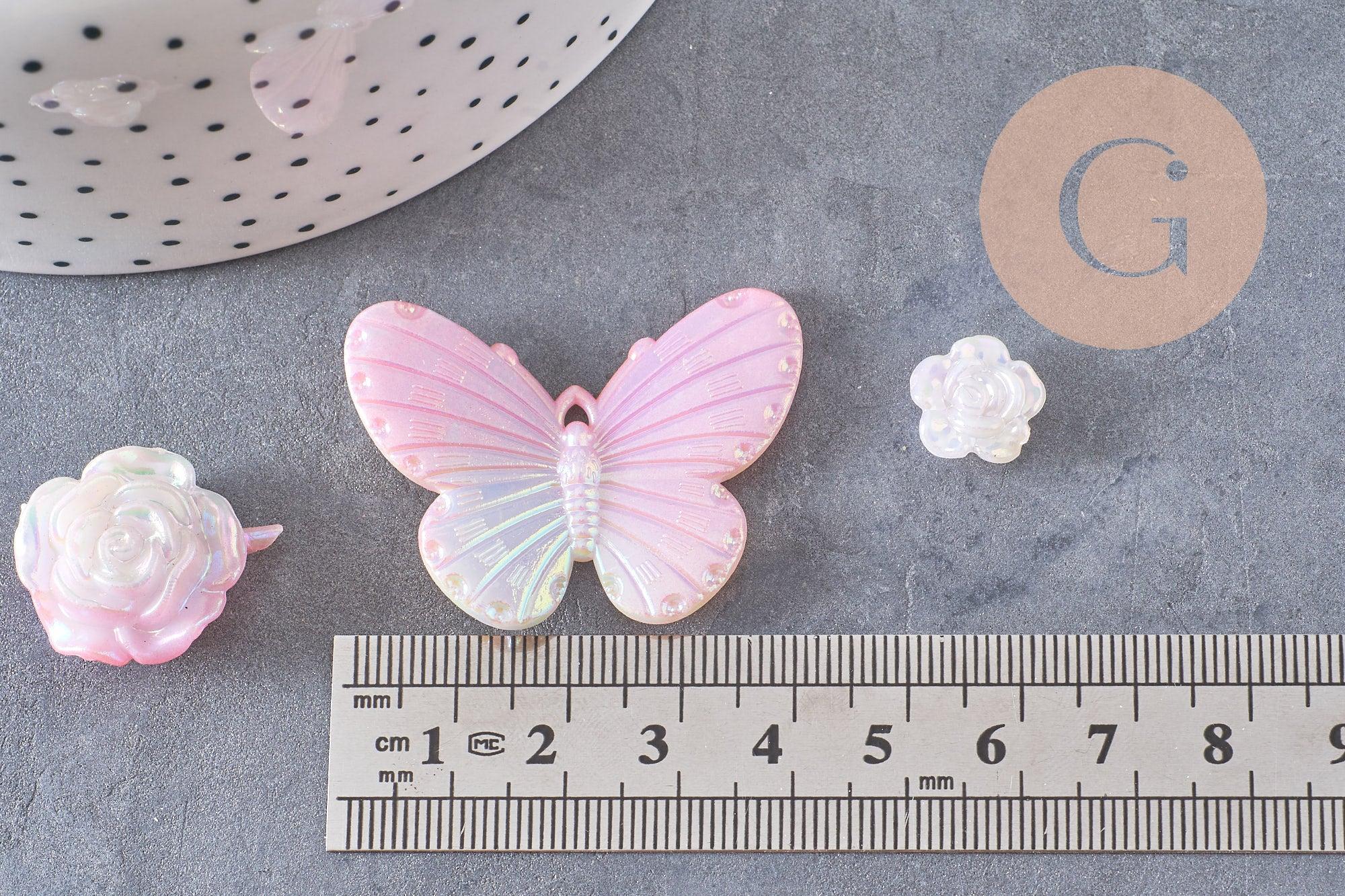 Gingerlily Perles DIY mix plastique rose 10g 8-32mm