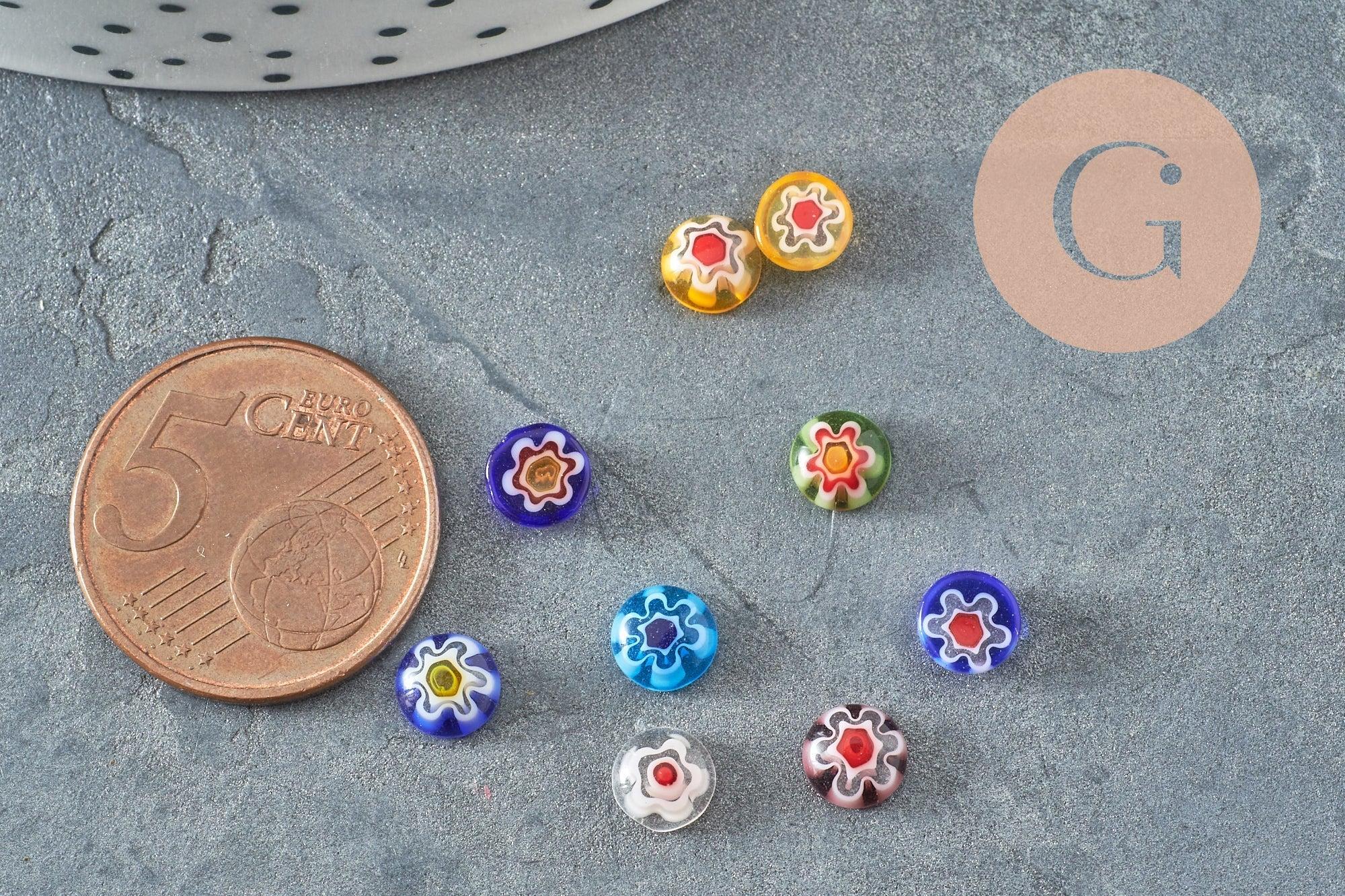 Gingerlily G9970 cabochon verre millefiori 6mm x5