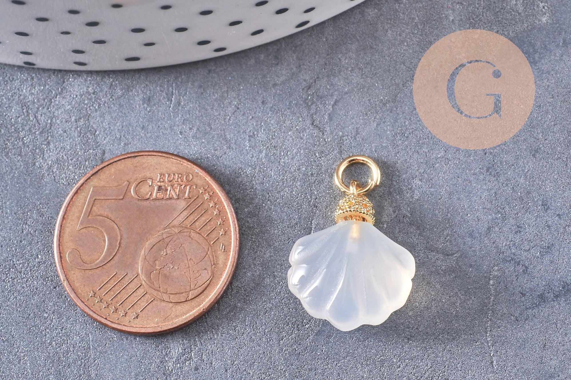 Gingerlily Pendentifs G10395 coquillage agate blanche 17,5mm