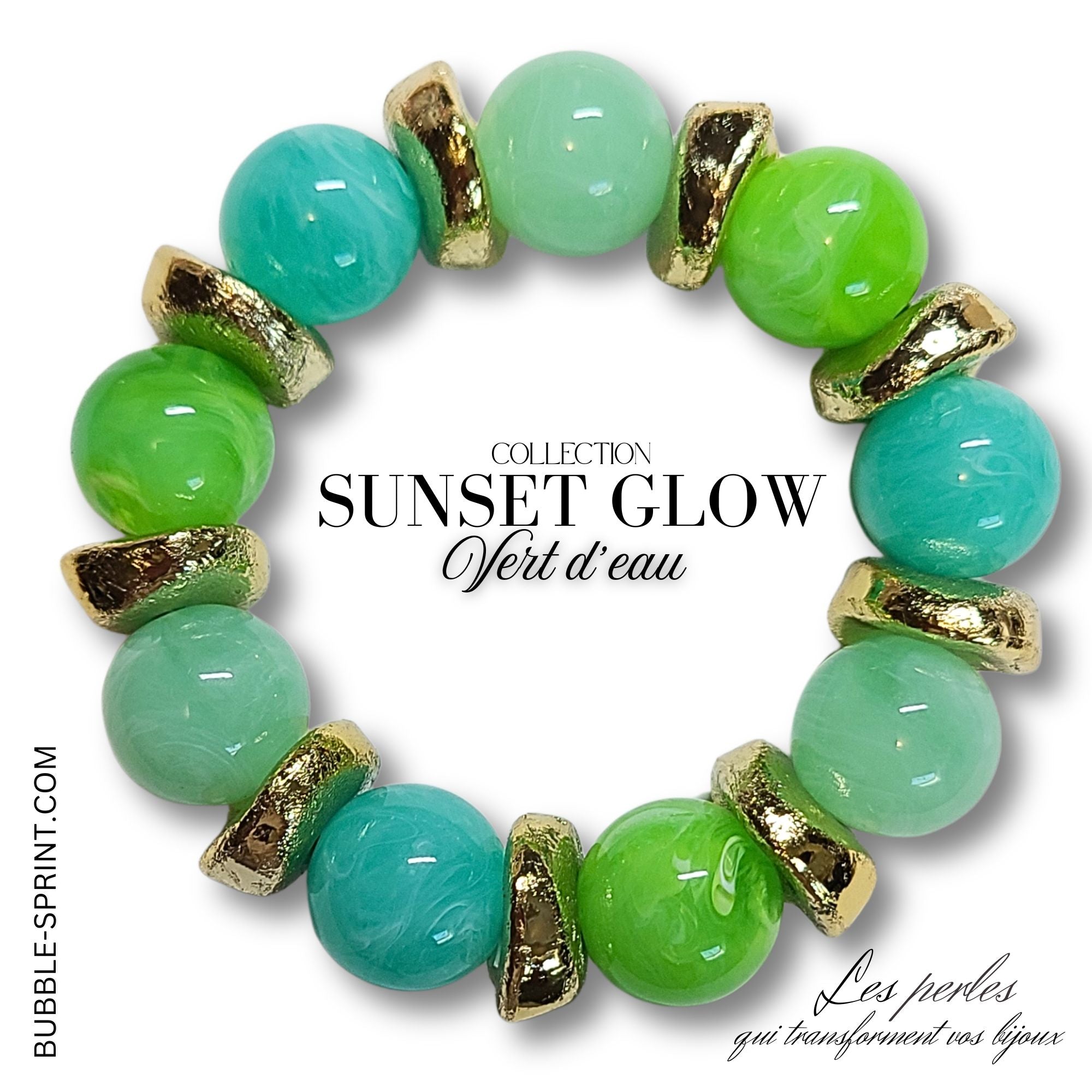 ARTSHOP Bijoux en KITS Sunset Glow kit bracelet vert d'eau